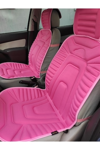 2,li Pembe Oto Koltuk Kılıfı Minder Alkantra Kumaş Kabartmalı