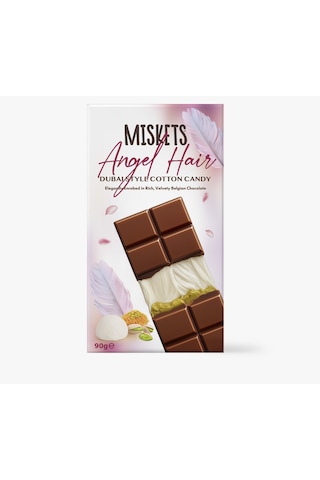 Miskets Angel Hair Antep Fıstıklı Pişmaniye Dolgulu Dubai Çikolatası 90 G