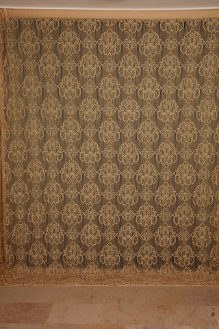 Örümcek Model Beyaz Renk İp Perde Hazır Düğmeleri Dikilmiş İp Perde 300 280 Cm Beyaz