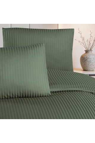 Linestyle Tek Kişilik %100 Pamuk Saten 90 Tel Nevresim Seti Haki 2 Parça