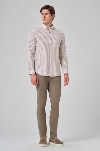 Morven Erkek Vizon Slim Fit Düğmeli Yaka Gömlek 25ms004012405 Vizon Vizon