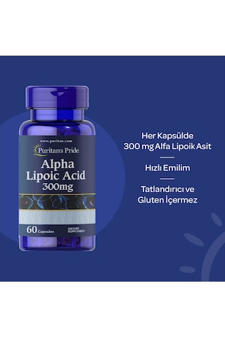 Puritans Pride Alpha Lipoic Acid 300 Mg 60 Kapsül