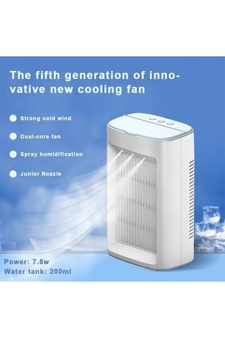 Masaüstü Taşınabilir Hava Soğutucu Fan Ev Nemlendirici Arıtma Sessiz Klima Fanı Ofis Yatak Odası Için 200 Ml Su Tankı İle Fanlar 726fuo Beyaz