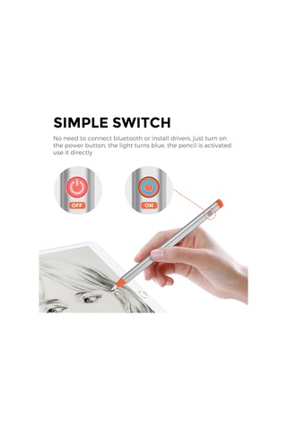 Ahastyle PE02 iPad Uyumlu Tablet İçin Hassas Dokunmatik Ekran Kalemi