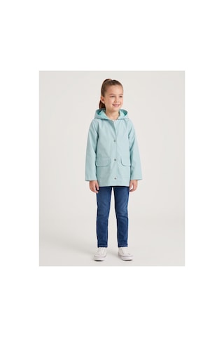 Deniva Kids Kız Çocuk Bebe Mavisi Polka Noktalı Kapüşonlu Yağmurluk Rüzgarlık Mont Bebe Mavi
