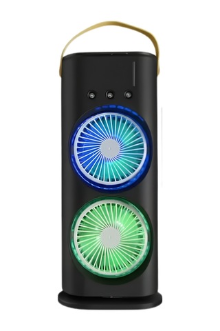 Spreyli Rgb Işıklı Çift Motorlu Taşınabilir Usb Girişli Masa Fanı