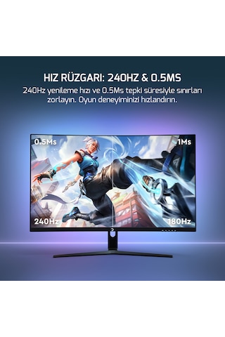 Gamepower Vivid V60 27" Curved 240hz 0.5ms Va Gaming Monitör