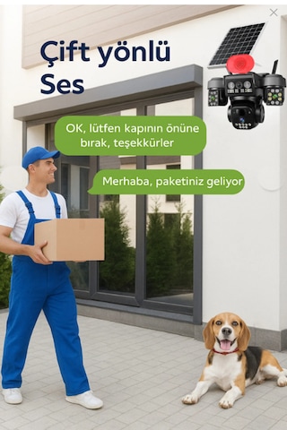 4g Solarpanelli 3 Kameralı Güvenlik Kamerası