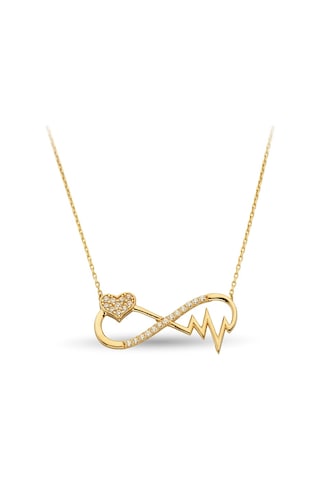 Sonsuzluk Kalp Atışı Altın Kolye