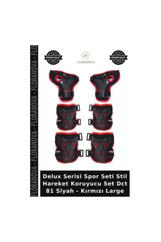 Delux Serisi Spor Seti Stil Hareket Koruyucu Set Dct 81 Siyah - Kırmızı Large