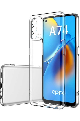 Oppo A74 Kapak Kamera Korumalı Süper Silikon Şeffaf Kapak
