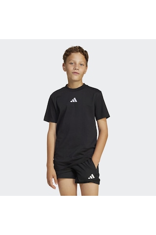 adidas Essentials Çocuk Siyah Yuvarlak Yaka Tişört JC9776