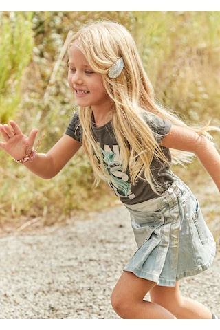 Mayoral Kız Çocuk Pile Detaylı Jean Etek 3902 Mavi