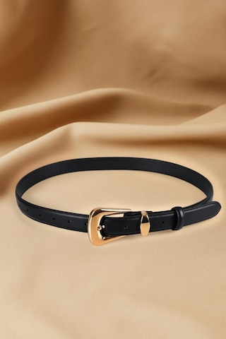 Williampolo Full Grain Deri Gold Toka Siyah Kadın Kemer Siyah