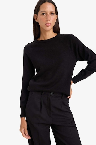 Defacto Relax Fit Bisiklet Yaka Basic Düz Triko Kazak I6913AZ25WNBK81 - Siyah