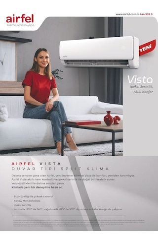 Airfel Vista Serisi 2LMX50 18000 Btu Dış 12 + 12 İç Multi Split Klima