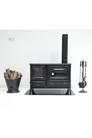 Reyo Stove Kırkgöze Büyük Camlı Fırınlı Şömine Soba