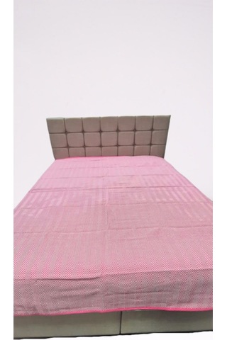 Pike Yazlık Zmrt Fuşya Çift Dolgun Malzeme V Çizgili Desen Pamuk Fuşya - Beyaz