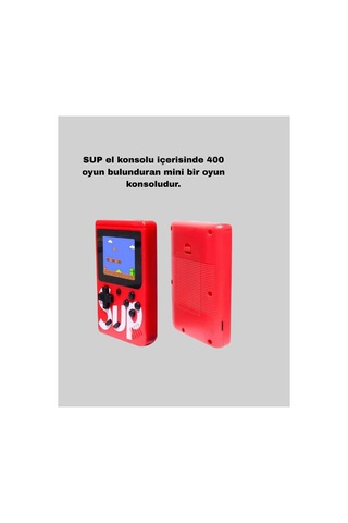 Sup Retro El Konsolu 500 Oyun, Tv Bağlantılı, 3 İnç Ekranlı Şarjlı Mini Atari Çok Renkli