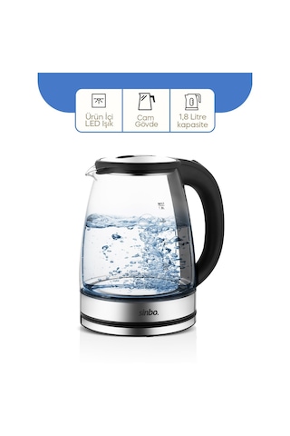 Cam - Ledli Kettle 1.8lt Gizli Rezistans - Kablosuz 360 Derece Gövde 1500w Sk-8033 5691