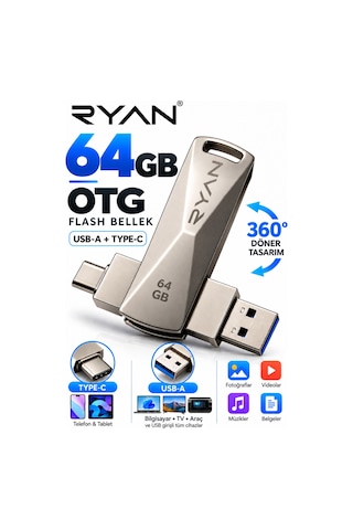 64 Gb Otg Flash Bellek Type-c Otg Flash Usb Data Bellek