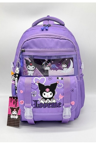 Aksesuarlı Kore Tarzı Termal Beslenmeli ve Kalemlikli Kız Çocuk Okul Sırt Çantası Seti