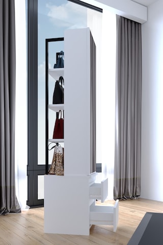 Armony 3 Raflı, Aynalı, Çekmeceli, Otuma Alanlı, Takı Ve Aksesuar Dolabı, Çok Amaçlı Dolap, Beyaz