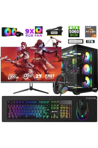 Xaser Star X450 R7-7800X3D 16 GB 1 TB M.2 NVMe SSD 8 GB RTX5060 27" Free Dos Dizüstü Bilgisayar