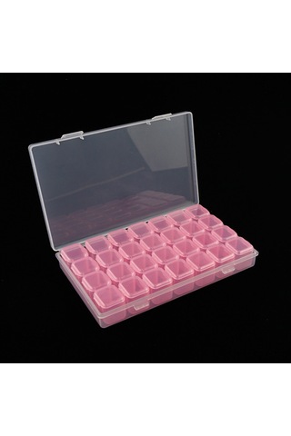 Fosenze 28 Bölmeli Açık Kapaklı Akrelik Manikür Gereç Kutusu - Taşınabilir Mini Dekor Ve Alet Saklama Kutusu Pembe Diğer