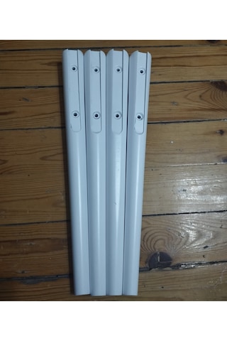 Kanallı 42cm Gürgen Ahşap Ayak Beyaz Renk 4 Adet Ayak