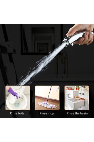 Qingmipy 3 Fonksiyonlu El Tipi Duş Başlığı - Tek Tuşla Su Durdurma, Artırılmış Basınç, Çözünür Fırça Ve 45 Rotasyon Özelliği Ev Genel 4 Parça Bağlantı Diğer