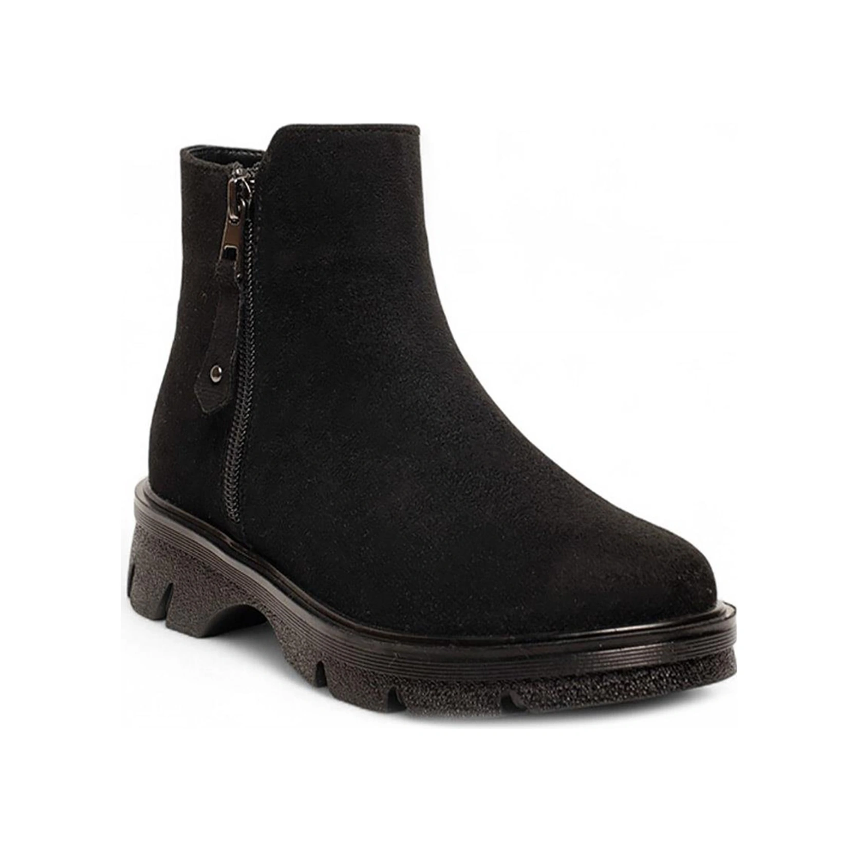Celira Siyah Termal Astar Süet Kadın Bot & Bootie Nsb940 Siyah