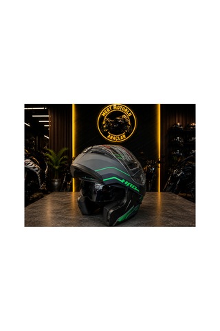Jk 902 Az Green Çene Açılır Motosiklet Kaskı Yeşil