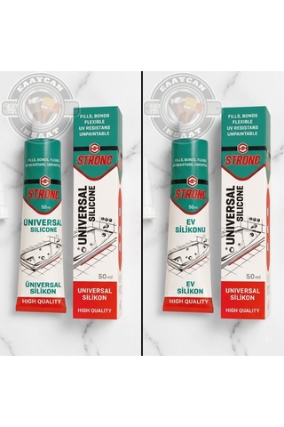 2 Adet Strong Şeffaf Universal Tüp Silikon Mastik 50 Ml