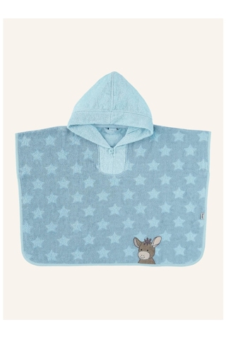 Sterntaler Emmi Bebek Poncho Pamuk Frotte Esel Motifli Kapüşonlu 0 Ay+ Çok Renkli