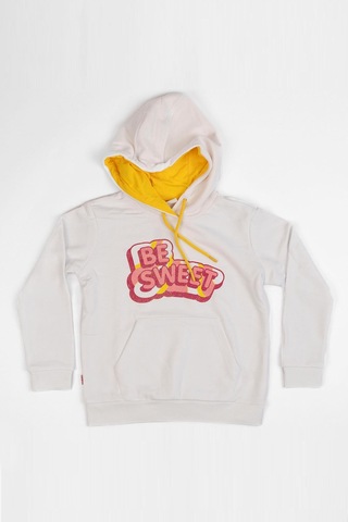 Haribo Beyaz Kız Çocuk Kapüşonlu Baskılı Sweatshirt Hrbtxt314 Beyaz