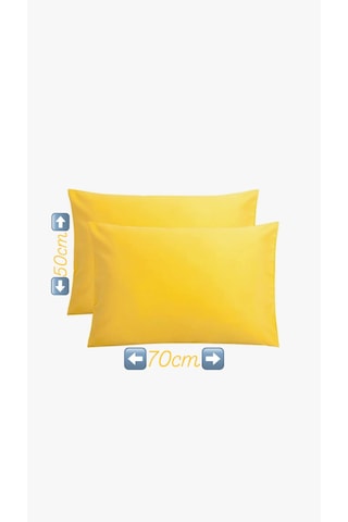 50x70cm 2adet %100 Cotton Yastık Kılıfı Sarı
