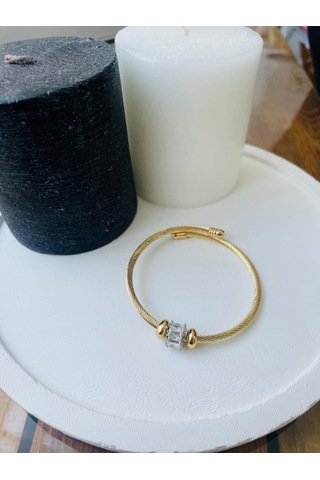 Mor Takı Taşlı Bileklik Altın - Gold
