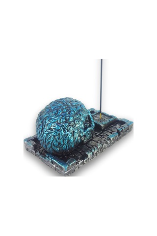 Kuru Kafa Büyük Çubuk Tütsülük Ve Tealight Mavi