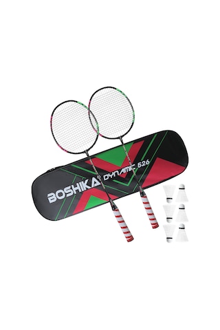 Geeksen Eğitim Ve Pratik İçin Demir Çelik Badminton Raketi Seti 2 Adet + 6 Top + Taşıma Çantası Kırmızı/mavi