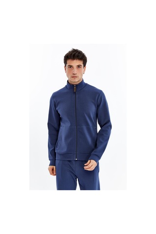 AR-MA Arma Erkek Slim Fit Sweatshirt Scuba Interlok, Tam Fermuarlı, Dik Yaka, Fleto Cepli K30324989802 İndigo-i1