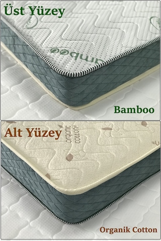 Heyner Çift Yönlü Bamboo Ve Organic Cotton Yaylı Yatak 80 x 160 CM