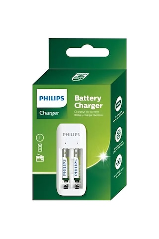Philips Scb2070nb/00 2 Li Beyaz 2xaaa 700 Mah Pilli Pil Şarj Cihazı Aleti