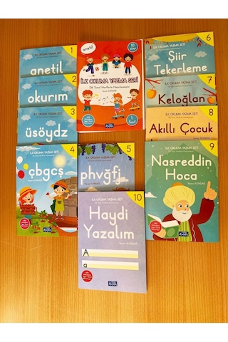 Anetil İlk Okuma Yazma Set 10 Kitap 2024-2025 Dik Temel Harflerle Yeni Müfredata Göre Hazırlanmıştır