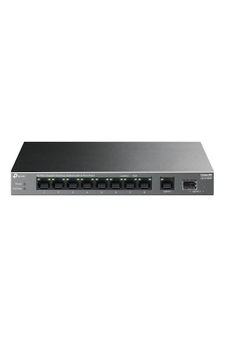 Tp-lınk Ls1210gp 8 Port Gıgabıt + 1xrj45/1xsfp Uplınk 61w 250 Metre Poe Mesafe Metal Kasa
