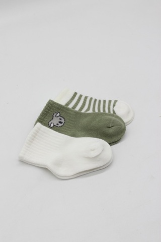 Erturkstore Koala Boy 3'lü Penye Soket Çorap 10133 Ekru Çok Renkli
