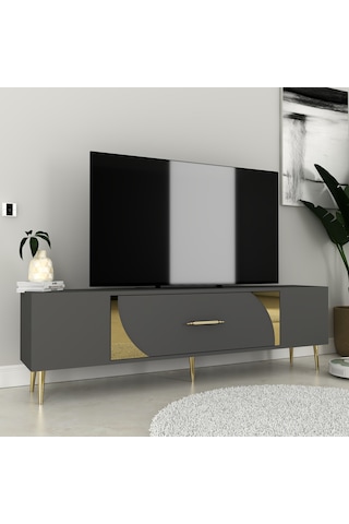 Dekop2ct Tv Sehpası Antrasit-altın