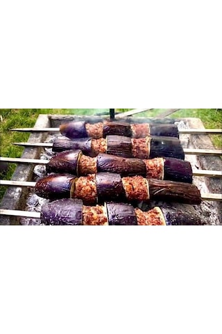 Kare Patlıcan Şişi 10 Adet -tavuk Şişi - Tavuk Kanat Şişi - Domates Şişi 60cm 7 Mm