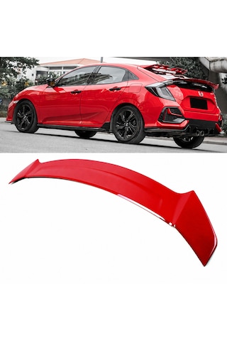 Honda Civic Fk7 İçin Uyumlu Yofer Bagaj Üstü Spoiler Kırmızı