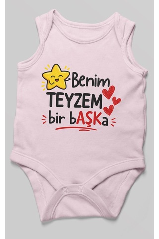 Morivokids Benim Teyzem Bir Başka Sıfır Kollu Bebek Zıbını %100 Pamuk Bebe Pembe